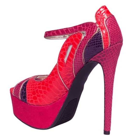 Bebe Clarissa Peeptoe Pumps Platform High Heels - Picture 2 of 12